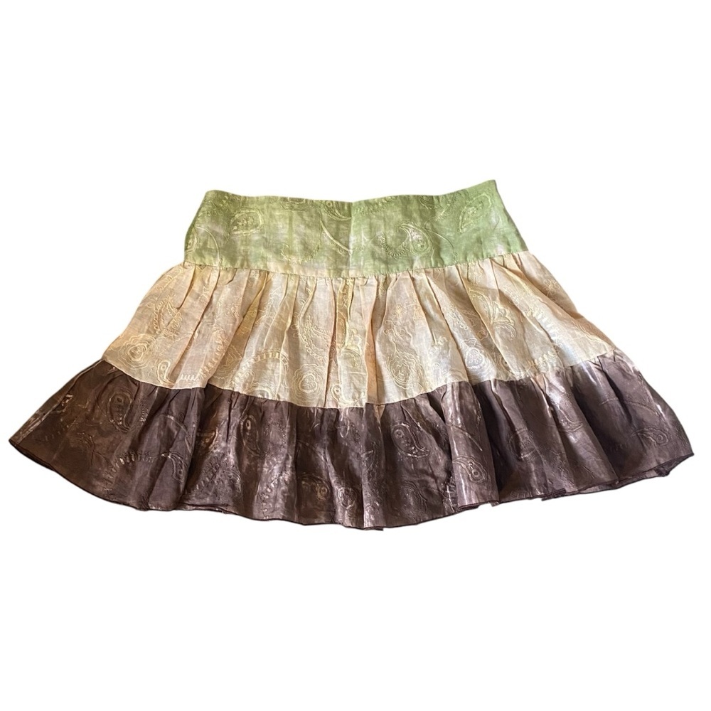 Whimsical Mocca Multicolor Tiered Miniskirt size Small